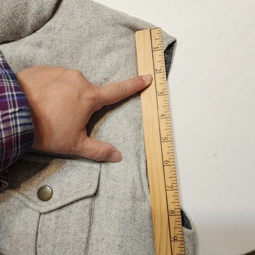 10 Deep Men's Puffer Vest Jacket, Grey, Size L,Wool Blend, Outdoor, Casual. - Picture 12 of 16